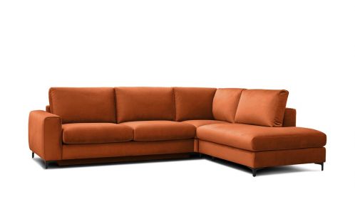 Canapea de colt extensibila Bella Salvador Brick Orange S1, dreapta