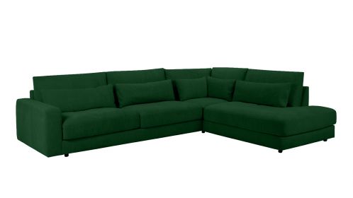Canapea de colt cu divan Marstrand Letto Velvet Dark Green, dreapta