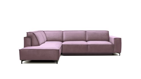 Canapea de colt extensibila Cosmopolitan Velvet Piano Light Purple, stanga
