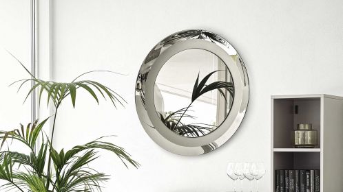 Oglinda rotunda Surface Glass Grey