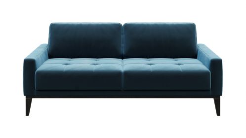 Canapea liniara 2 locuri Calini Velvet Button Dark Navy Blue