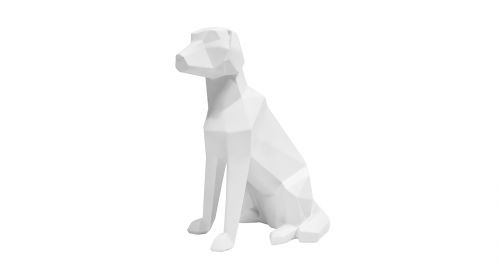 Decoratiune Origami Dog Matt White
