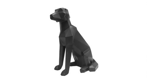 Decoratiune Origami Dog Matt Black