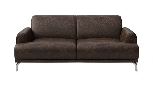Canapea liniara 2 locuri Pavia piele Cerato Dark Brown Vintage