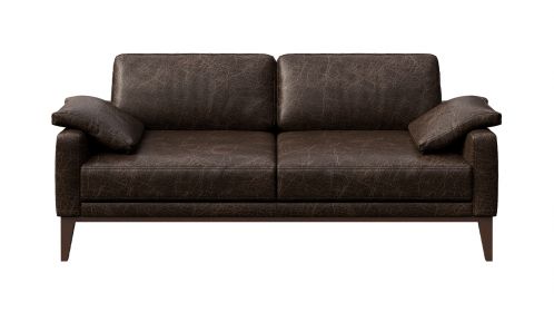 Canapea liniara 2 locuri Calini piele Cerato Dark Brown Vintage