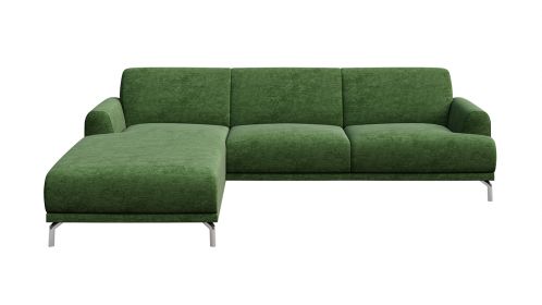 Canapea de colt cu sezlong Pavia Italvelluti Dark Green, stanga