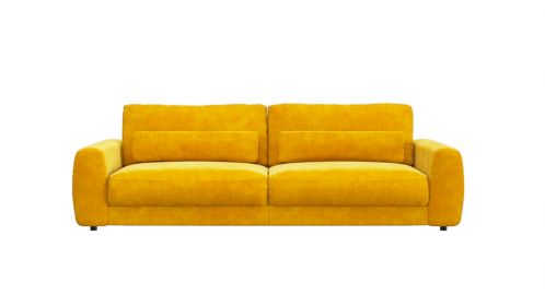 Canapea liniara 3 locuri Petrone Super Velvet Warm Yellow