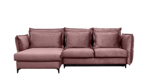 Canapea de colt extensibila Eva Boston Pink S1, stanga