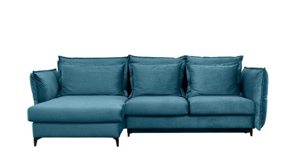 Canapea de colt extensibila Eva Piano Ocean Blue S1, stanga