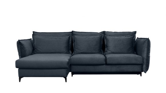 Canapea de colt extensibila Eva Piano Dark Blue S1, stanga